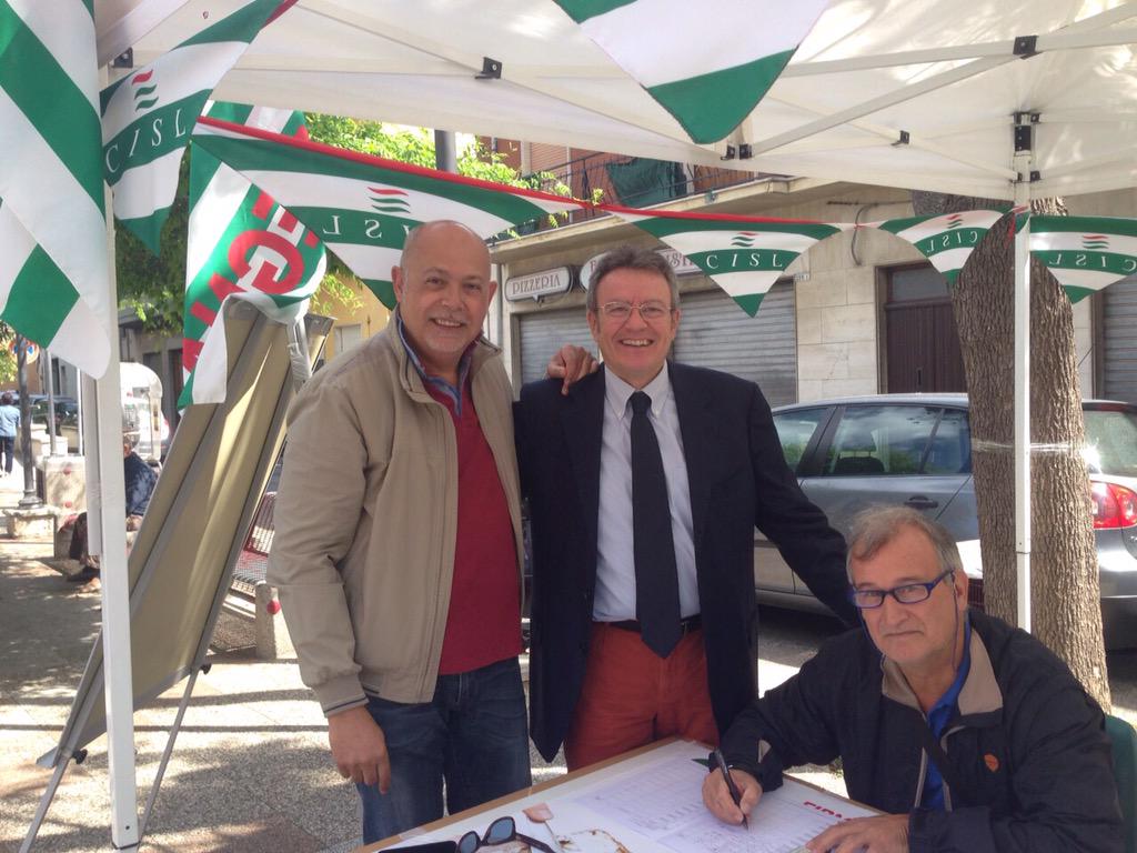 cislcagliari's tweet image. Piergiorgio Massidda con il segretario Gen. Ust #firmalacrescita Cisl a Monserrato