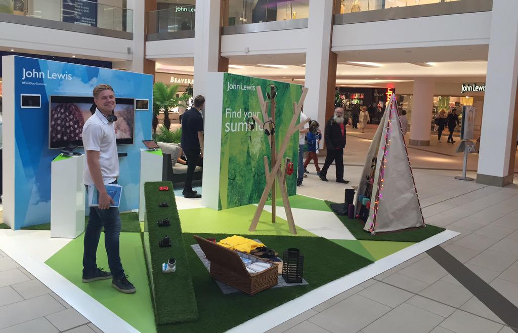PrettyGreen's tweet photo. We're live at #VictoriaCentre finding our summer with @johnlewisretail ... Come and find yours!! #FindYourSummer http://t.co/DNU08wpLDw