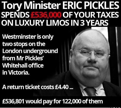 MistressPie's tweet photo. Benefit scrounger Eric Pickles to be knighted

Spent £536k of taxpayers money on luxury limos

http://t.co/f9wzMVkV5e http://t.co/vvSOL3H6dg