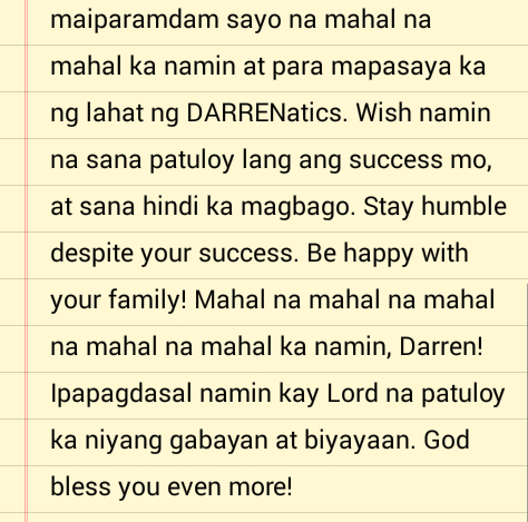 DARRENaticsQC_'s tweet photo. Message para kay Darren mula sa lahat ng DARRENatics sa QC! @TheDARRENatics 

Happy14thBirthday DARREN ESPANTO http://t.co/cygDo2FfUG