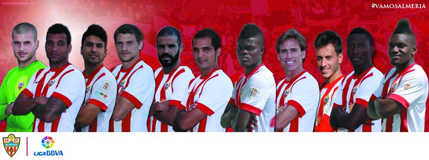 U_D_Almeria's tweet photo. XI: Rubén; Michel, Dos Santos, Dubarbier, Casado; Verza, Thomas, Corona, Espinosa, Jonathan y Thievy #vamosalmería http://t.co/yssqlJZGNQ