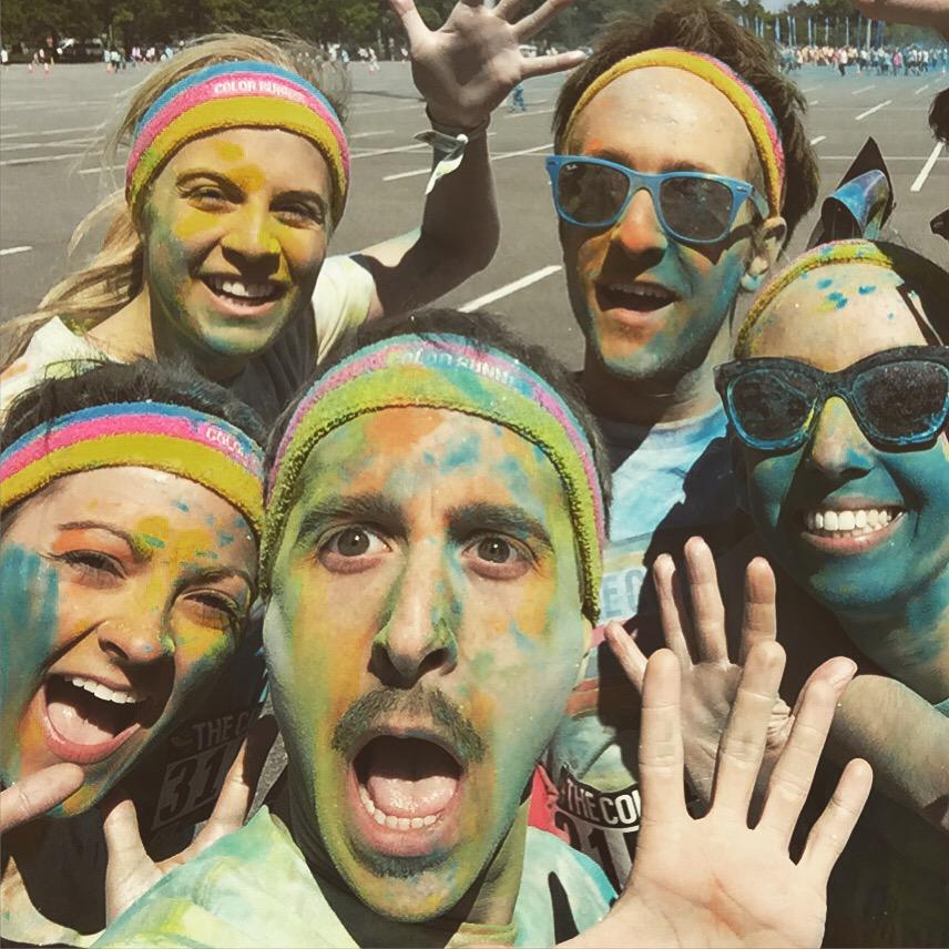 BSlaybs's tweet photo. Post Shine Station Selfie! #weshine #happiest5k #colorrun #happy #nyc #teamshredtherainbow http://t.co/WTM1fGdKKB