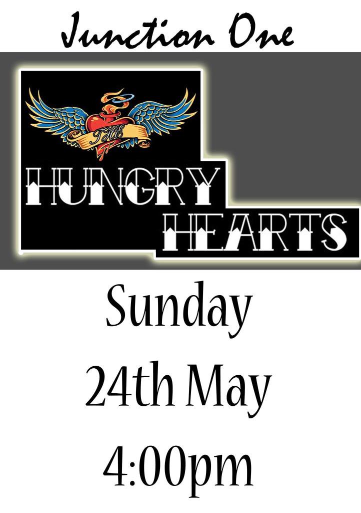 JUNCTIONGOLCAR's tweet photo. #BankHolidayWeekend this #sunday we have #HungryHearts playing live from 4:00pm #bands #BankHoliday #pub #drinks http://t.co/JGcEm6oWku