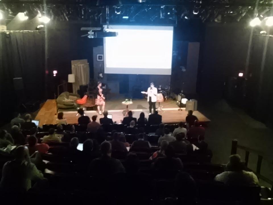 PodcastMidwest's tweet photo. We have Beth and Tawny from @momscocktailhr on the stage now! #PMW15 http://t.co/pqPRTXex1j