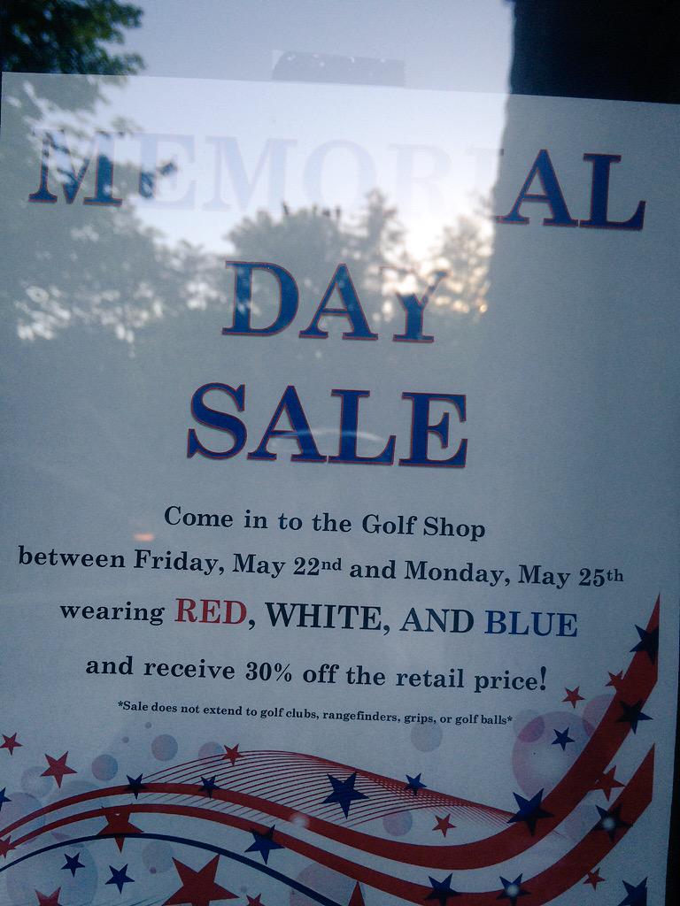 BigCanoeEvents's tweet photo. Red, white and blue sale at the golf club this weekend. Wear the color, get the discount! http://t.co/vKwJddMH0B