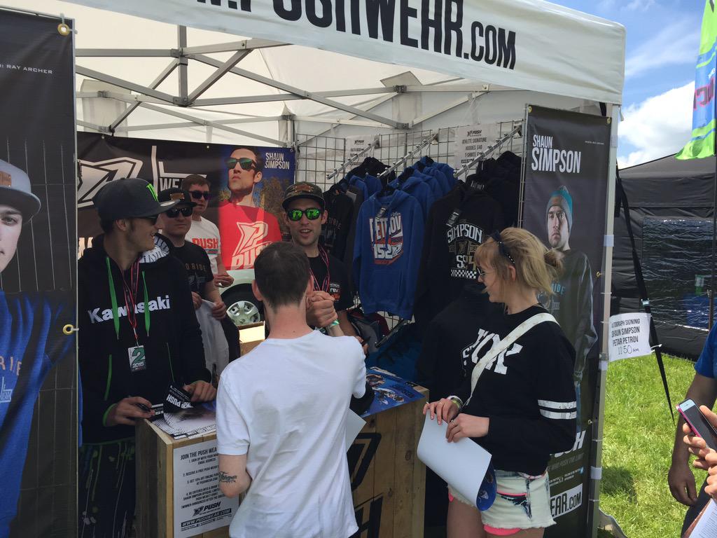 PUSHWEAR's tweet photo. Successful signing session with @pecheto152 and @shaunsimpson24 at the #pushwear mobile headquarters! #mxgp http://t.co/ZeRxPXMlAE