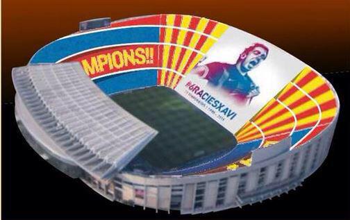 ThugPac's tweet photo. Le tifo du Barça ce soir contre le Depor 😍
#6raciesXavi 💙❤️ http://t.co/xkzF78JfEU