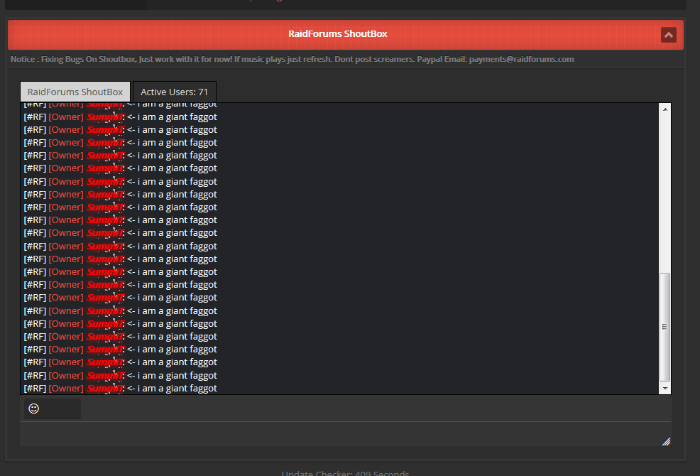 ToucSec's tweet photo. Ayye our boy @jaesercode hacked into @raidforums shoutbox http://t.co/dwPwLOyNcU