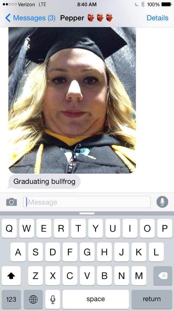 alexander_becky's tweet photo. So proud!!!! I've seen her grow from a tadpole to a blossoming bullfrog 😢😂#congratspepper @caroline_spiro http://t.co/Y2vm3LFTJu