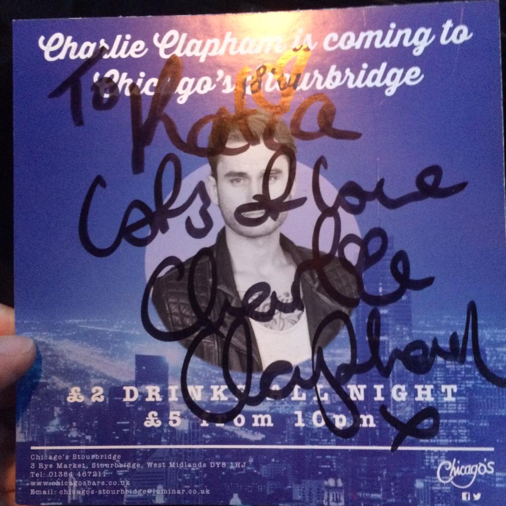 KatiaBdn's tweet photo. I have an awesome big brother who works at Chicago's. Thanks for signing this @CharlieClapham ! http://t.co/dbrTQtf3Ec