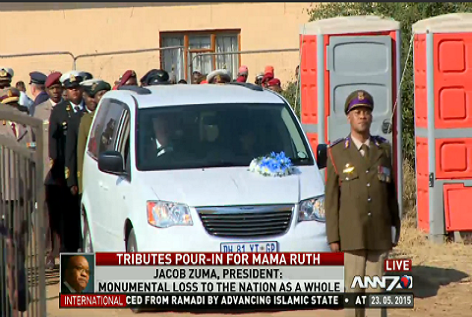 DripDripSplash1's tweet photo. The final journey of #RuthMompati as SANDF accompany the body of the struggle veteran to its last resting place. http://t.co/5sZLtP9X7S