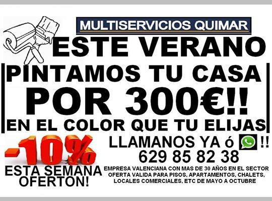 ReformasQuimar's tweet photo. OFERTÓN! ESTE VERANO, CON @MultiServQuimar TU CASA COMO NUEVA A UN PRECIO DE RISA! 👷🎨🏡  #valencia #pintura #Decor http://t.co/ecBQkr23a7
