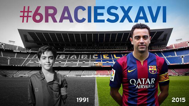 FCBarcelona_es's tweet photo. Así despedirá el Camp Nou a Xavi Hernández http://t.co/UkexsNs5Oc  #FCBlive #6raciesXavi http://t.co/6RBbUv4LcP