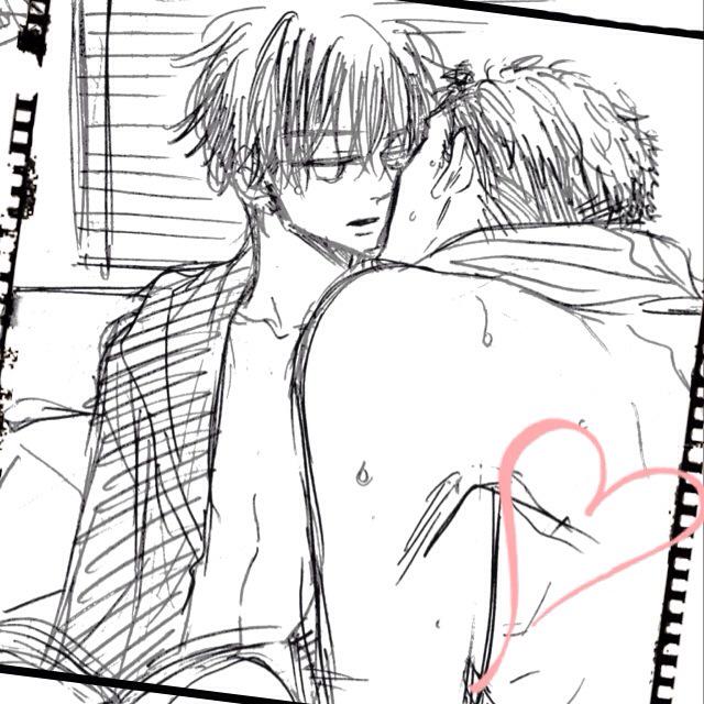 キスの日だと聞いて、前に描いた落書きあったので貼っときます〜。
可愛い花には〜の2人。お風呂上がりにちゅうのとこです。 
