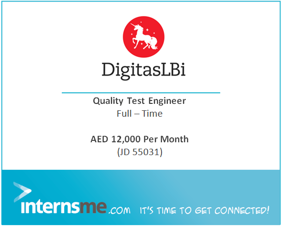 OlivHQ's tweet photo. Are you a tech geek? @DigitasLBiMENA is looking for you! #JobsinDubai #QualityTestEngineer #DigitasLBiCareers http://t.co/FEksXU9a8d