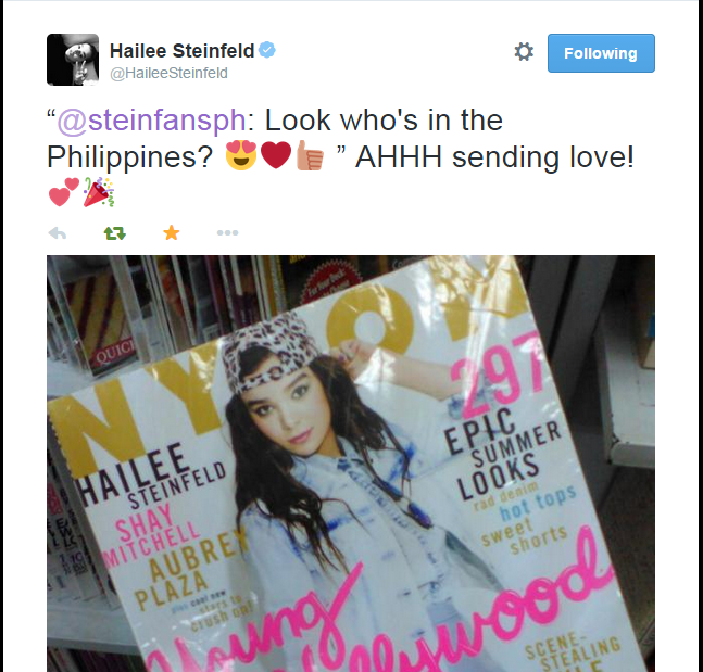 Hailee Steinfeld PH tweet media