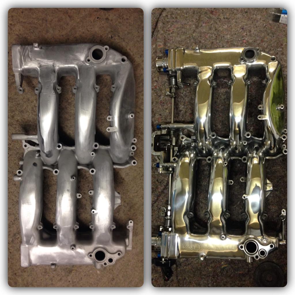 MirrorMetal's tweet photo. #nissan300zx fully polished aluminium manifold we did for a customer. #metal polishing #MirrorMetal http://t.co/Xt3Pz7WsEZ