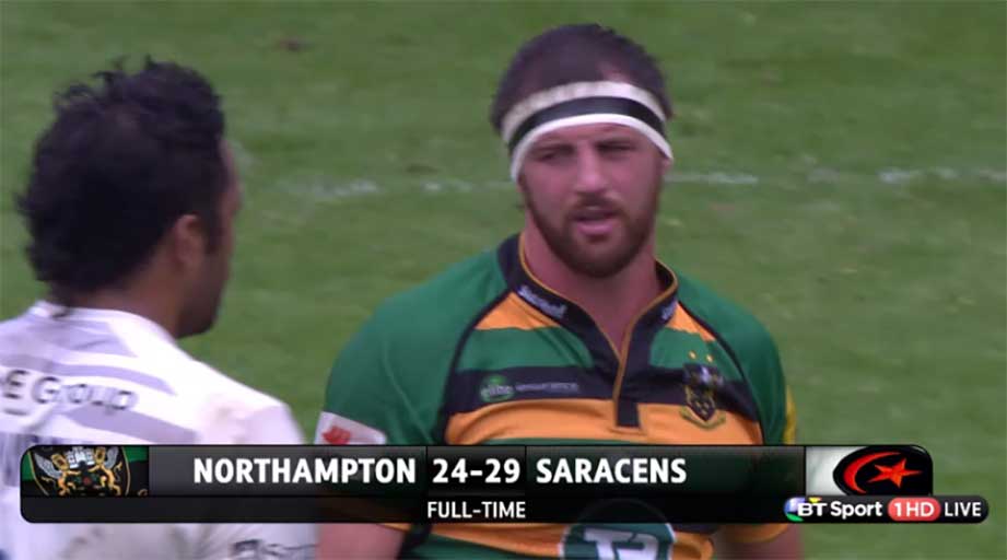 rugbyontnt's tweet image. FULL TIME: Northampton 24-29 Saracens.