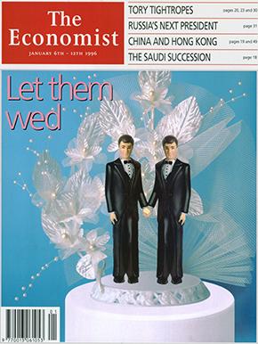 TheEconomist's tweet photo. "There is no compelling reason to exclude homosexual couples from marriage" 1996 cover http://t.co/pZnMuxpIS5 #MarRef http://t.co/iB74iEWXYk