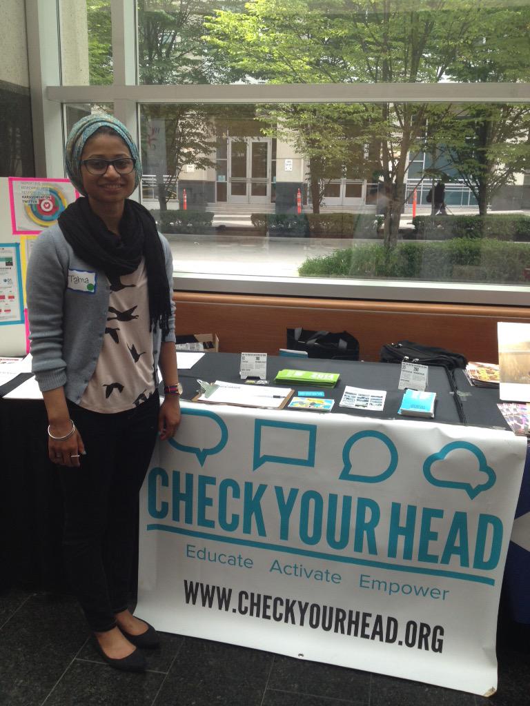 Tabling at @fiercevoices @sfu wosk centre for dialogue, standing for #womeninthemedia #fiercevoices