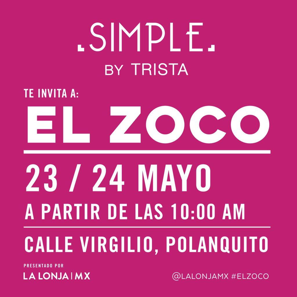 Simple_byTrista's tweet photo. Los esperamos hoy en #ElZoco @lalonjamx . ¡Vengan y conozcan las prendas especiales de temporada! http://t.co/8xiSkexjXs