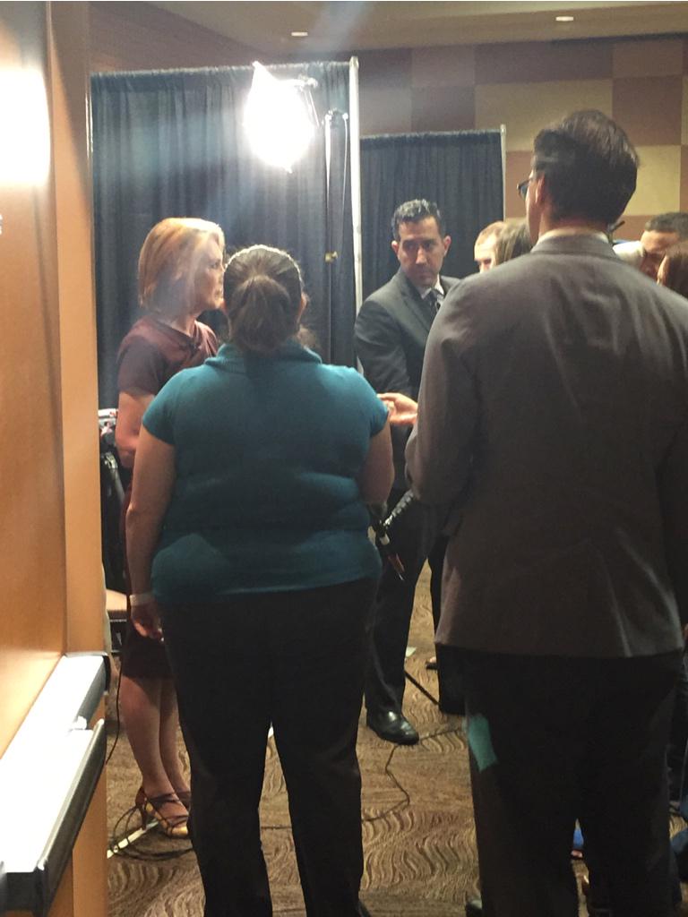 SRLC_GOP's tweet photo. @CarlyFiorina taking media questions after her remarks to #SRLC2015 http://t.co/fgncZXUOge