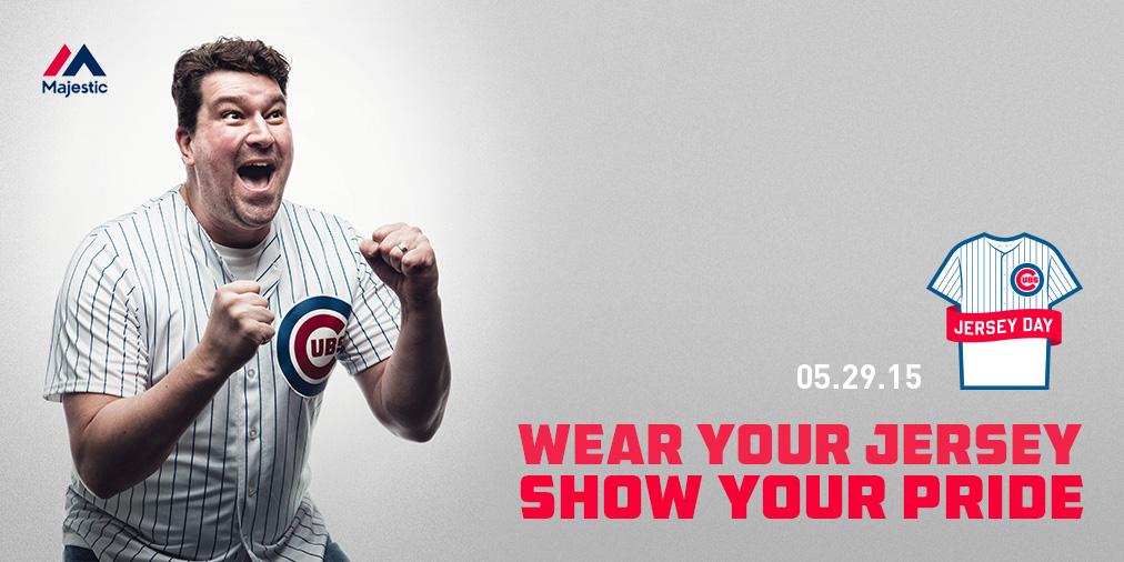 Cubs's tweet photo. Show your #Cubs pride 5/29 on Jersey Day, and keep tweeting #JerseyDayCHC! Leaderboard: https://t.co/ox52dPJKeR http://t.co/3T0ghsRmcn