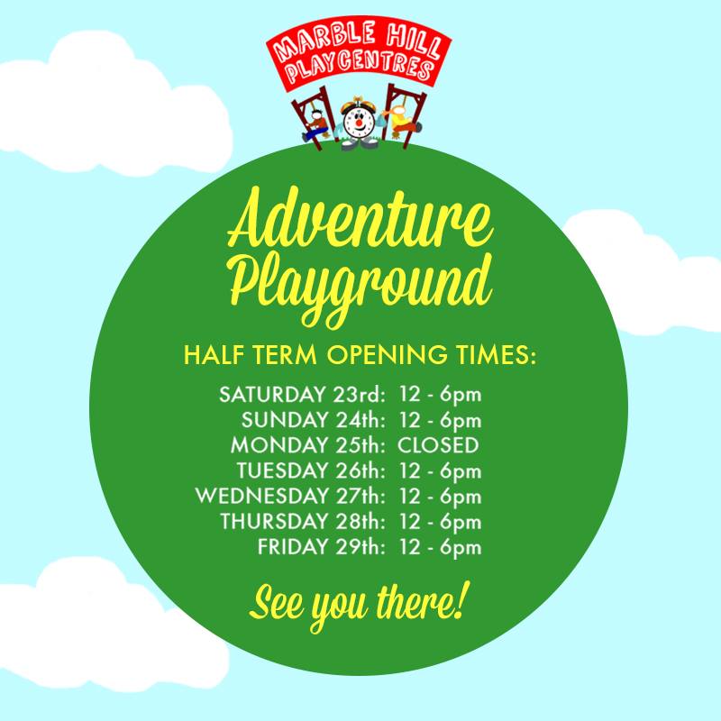 MarbleHillAP's tweet photo. Our Half-Term opening times! http://t.co/LkdAbz2lny