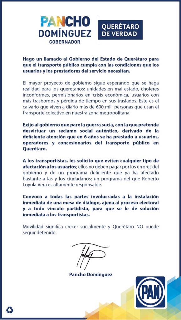 PanchDominguez's tweet photo. Hago un llamado al @gobqro para que el transporte público cumpla con las condiciones que los usuarios necesitan. http://t.co/NbtaN0Wqc6