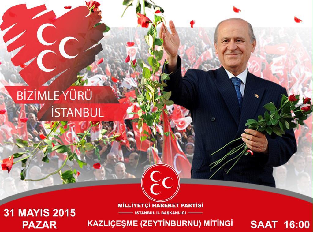 Mehmet Bülent KARATAŞ (@mbulentkaratas) on Twitter photo Milliyetçi Hareketin Lideri Sayın <a href="/dbdevletbahceli/">Devlet Bahçeli</a> 31 Mayıs 2015 Pazar Günü saat 16:00'da İstanbul Kazlıçeşme'de! Milliyetçi Hareketin Lideri Sayın <a href="/dbdevletbahceli/">Devlet Bahçeli</a> 31 Mayıs 2015 Pazar Günü saat 16:00'da İstanbul Kazlıçeşme'de!
