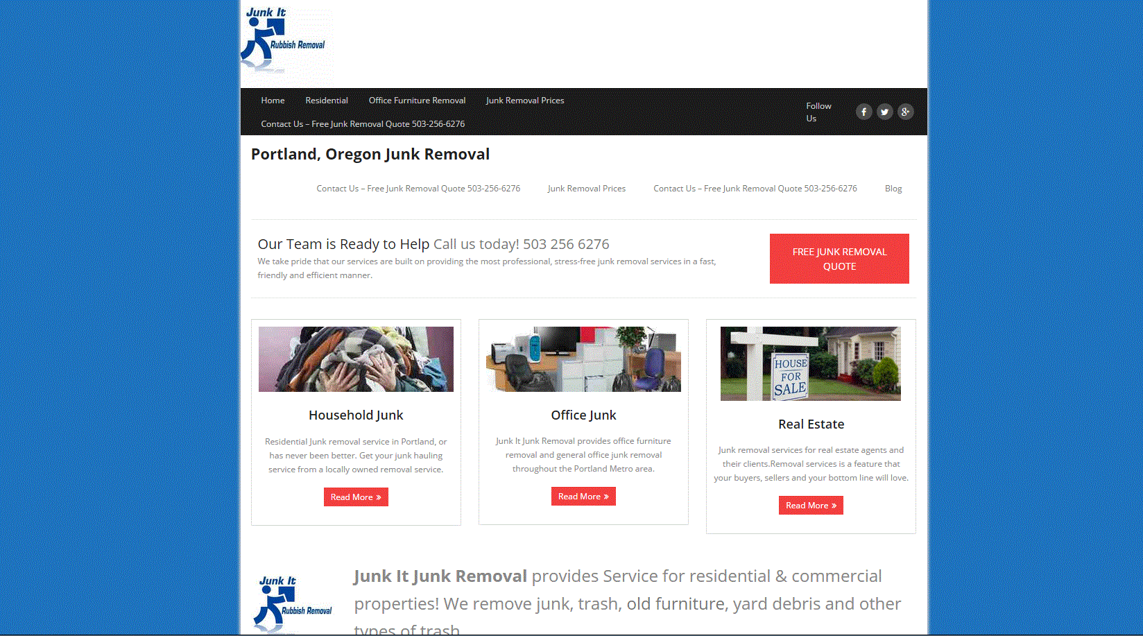 Junk Removal Website Company