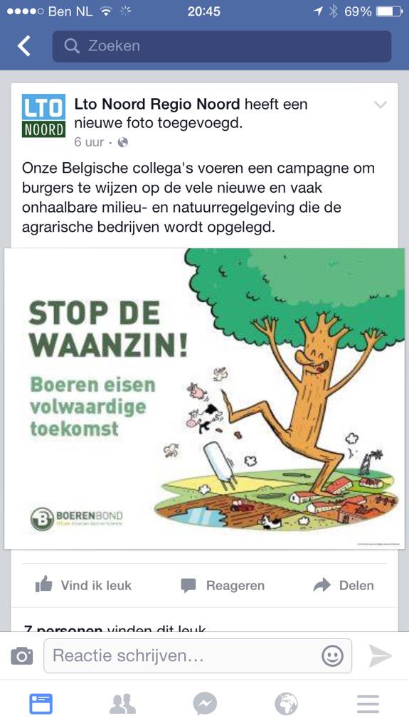 HJSchukkert's tweet photo. #Belgen voeren #campagne te wijzen op #onhaalbare milieu regelgeving die agrarischebedrijven wordt opgelegd @LTONoord http://t.co/D4cISYTtZd