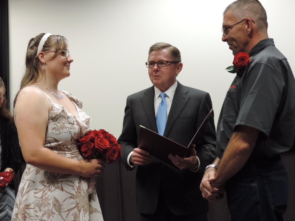 _jengland's tweet photo. Marriage of @CREngland drivers performed by Dan England, Chairman of the company and part-time minister. #CREFamily http://t.co/I5h45TJKnN
