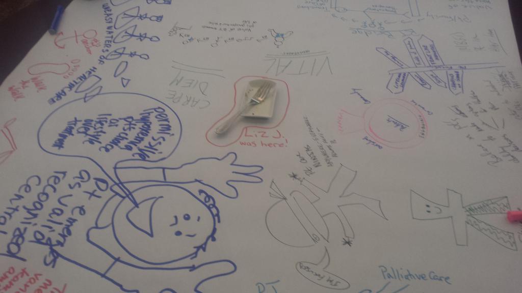 JDionne4498's tweet image. Awesome facilitation diagram during our world cafe consensus statement exercise #CSRT2015