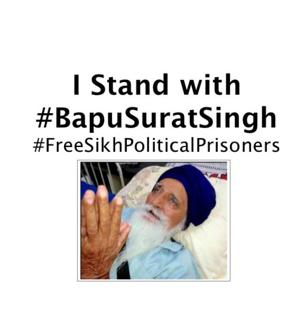 manjkaur21's tweet photo. Thank you to everyone who tweeted/RT support #BapuSuratSingh #FreeSikhPoliticalPrisoners, keep spreading awareness 🙏 http://t.co/9b6aRgoJea