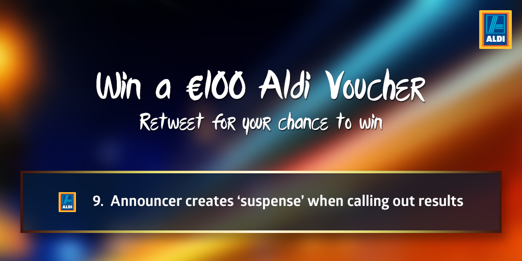 Aldi_Ireland's tweet photo. We were on the edge of our seat…#NotAble but what would the #Eurovision be without a bit of suspense! RT to enter! http://t.co/JRrteUx1SX