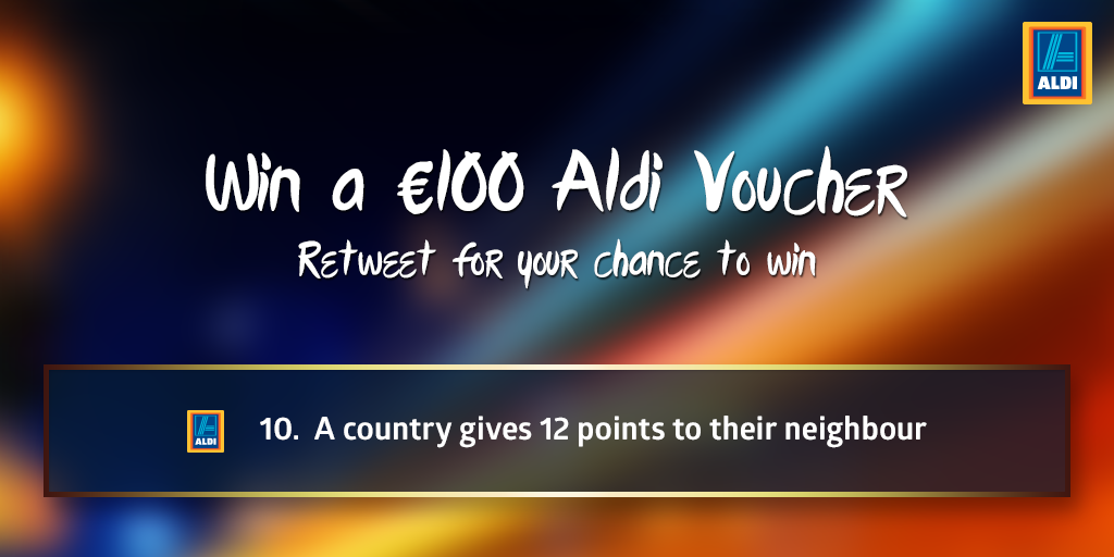 Aldi_Ireland's tweet photo. Everybody needs good neighbours. A #Eurovision staple. The 12 points for your next door neighbour. RT to enter! http://t.co/sUYTe5oOGI