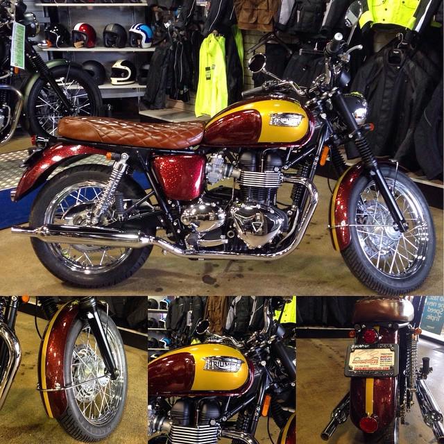 SoCalMoto's tweet photo. The Trojan Bonneville finally got its fender and is officially complete! #usc #trojans #triumph #bonneville #socalt… http://t.co/GGTpJ1vPT5