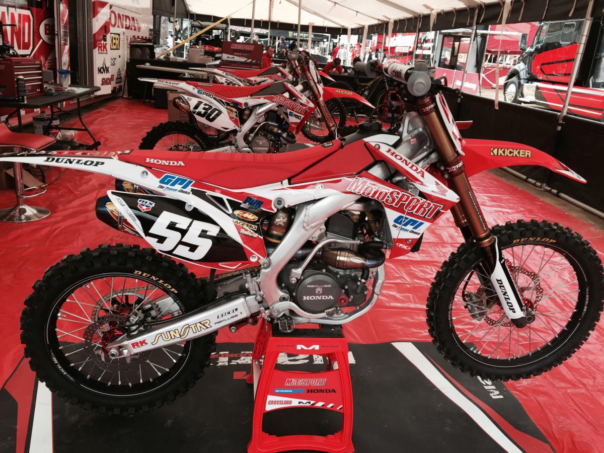 Crozley's tweet photo. Kyle Peters #55 ran an awesome moto for #Honda almost pulled the holeshot http://t.co/NayaOI5hSw
