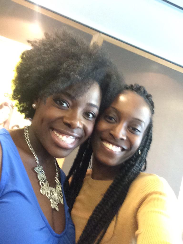 Thecurljunkie's tweet photo. @BlakIzBeautyful #curlvolution2015 I was honoured to meet this beautiful soul Thanks for coming to London xxxx😁😁 http://t.co/qPmu6yPm27
