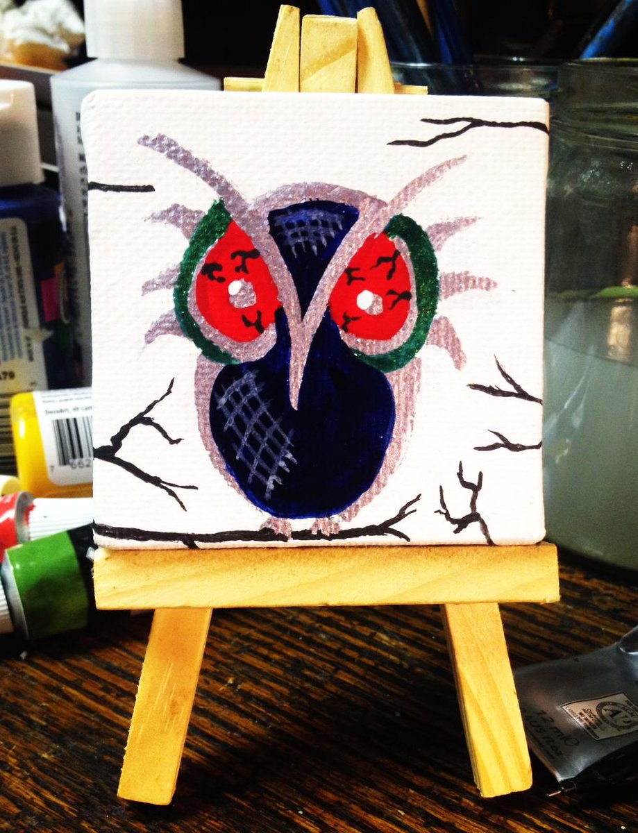 AO_Design's tweet image. Grumpy Owl #painting #design