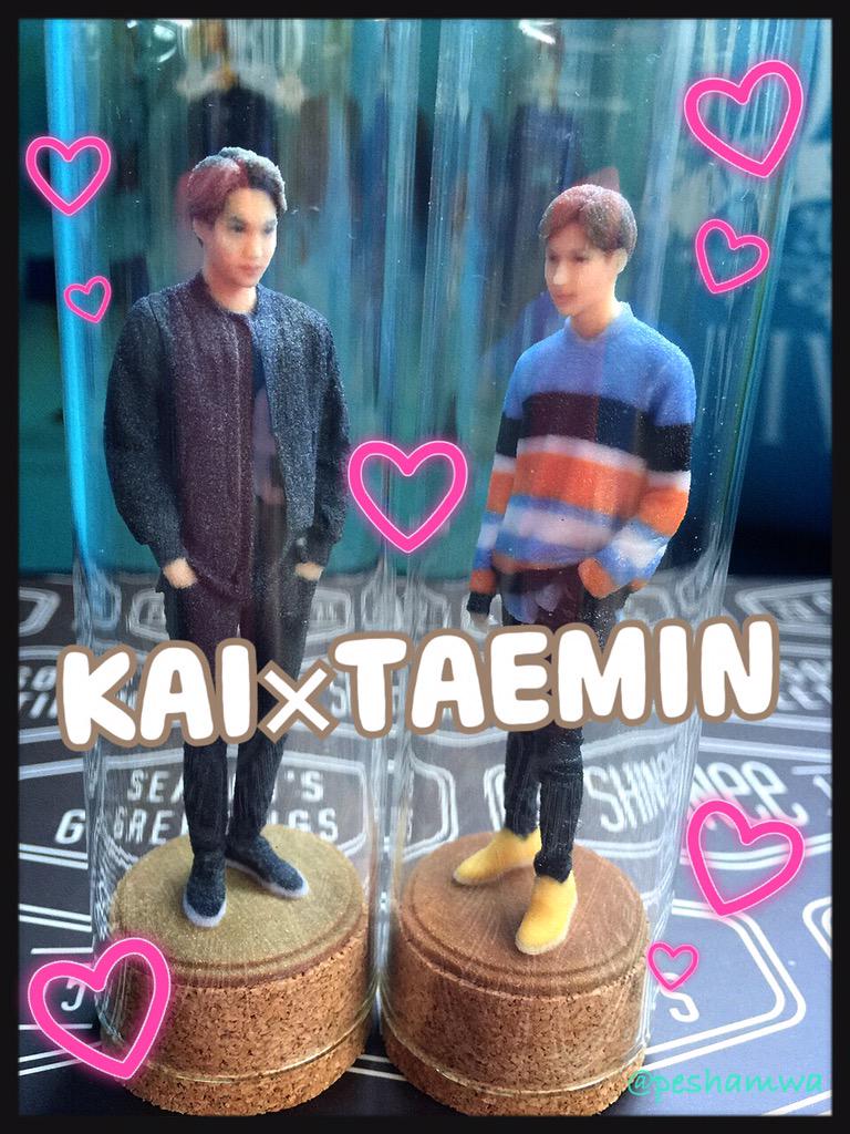 peshamwa17's tweet image. やっと片付けがひと段落して、気持ち悪いくらいあらゆる方向からじっくり拝んでいる…♡
テミンくんだけだと寂しいと思って親友のカイくんもいらっシャイニーww
#3dminifigure