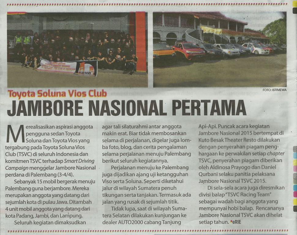 Berita #TSVCJamnas15 <a href="/ToyotaID/">Toyota Indonesia</a> di Tabloid <a href="/otomotifweekly/">Tabloid OTOMOTIF</a> Edisi 52:XXIV terbit 29 April'15 di hal.54