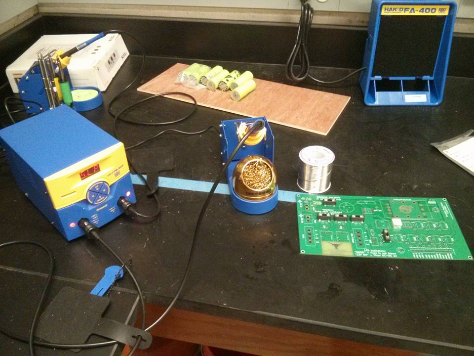 LHR_Solar's tweet photo. Kicking off the summer soldering our low voltage board! Thank you @HakkoUSA &amp; @AC4PCB couldn't do it without y'all! http://t.co/rXbRP2ixms