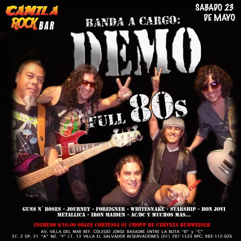 #BandaDemo #Showenvivo #rockandroll  #full80s #Sabado23DeMayo
