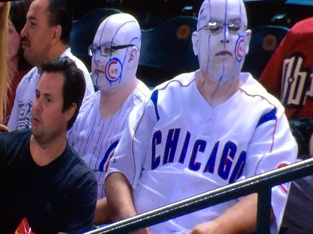 SHATwrigley's tweet photo. Son: "We will never get laid dressed like this!"
Dad: "No, but I'll never lose you" #CubsTalk #terrifying http://t.co/N4P1MgjVds