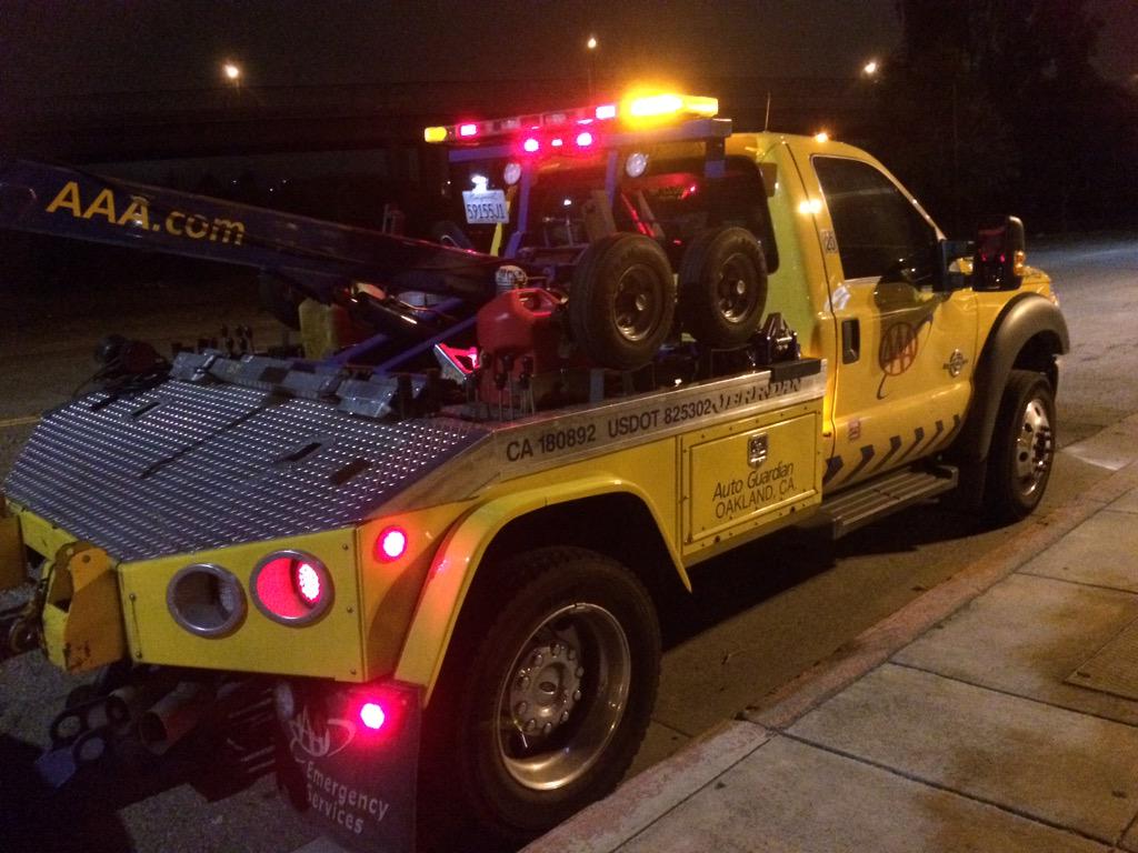 Flat tire on a Saturday night. Thank goodness we have AAA!