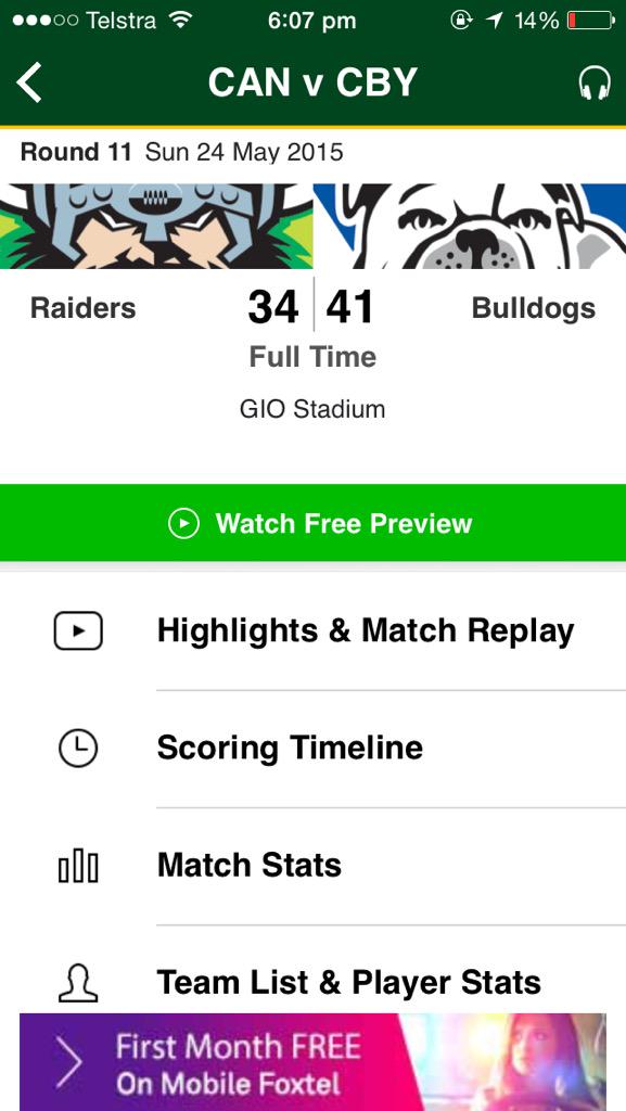 BriceHart95's tweet photo. What a game! What a win! Well done boys! Good to be back in the winners circle 💪🏽💙💙 @NRL_Bulldogs #ProudToBeABulldog http://t.co/XqIXaa9MIg