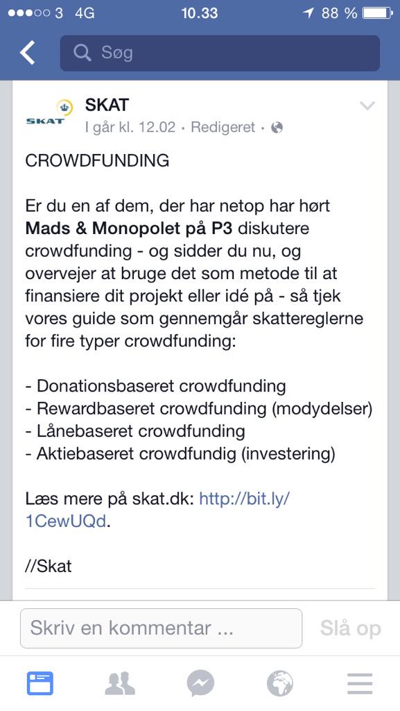 AnnaSBJ's tweet image. Godt tænkt af @Skattefar, der lige benytter lejligheden til at gi' info om regler for crowdfunding!
