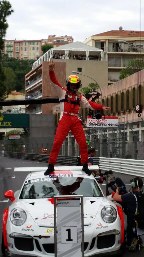 jaapvanlagen's tweet photo. Yessssss we did it!!!!! P1 #MonacoGP #Porsche Supercup. Team Fach Auto Tech. http://t.co/YUAaGNVk6W